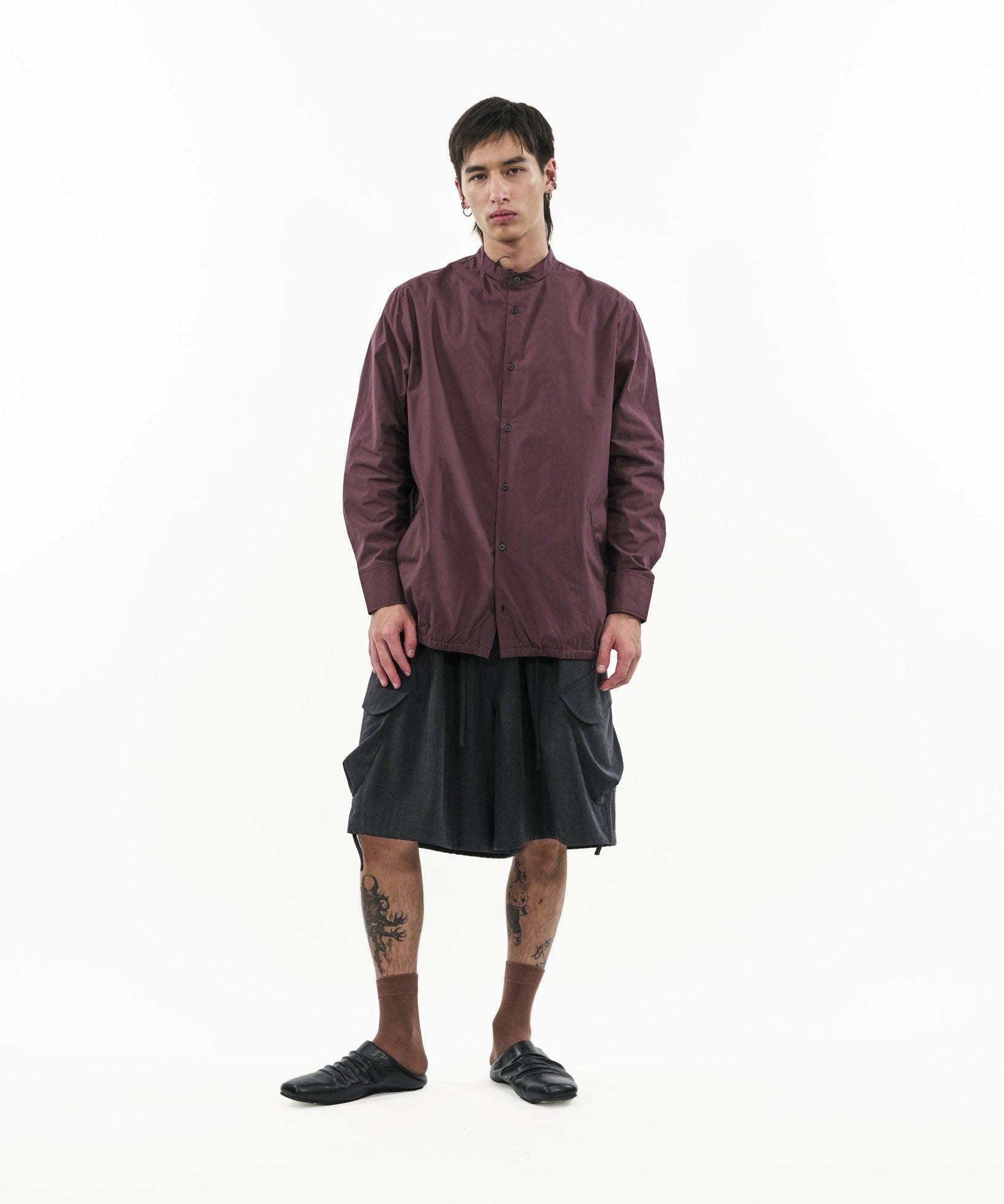 Modular Cotton Shirt - Plum - G R A Y E