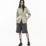 Modular Cotton Shirt - Sage Clay - G R A Y E