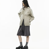 Modular Cotton Shirt - Sage Clay - G R A Y E