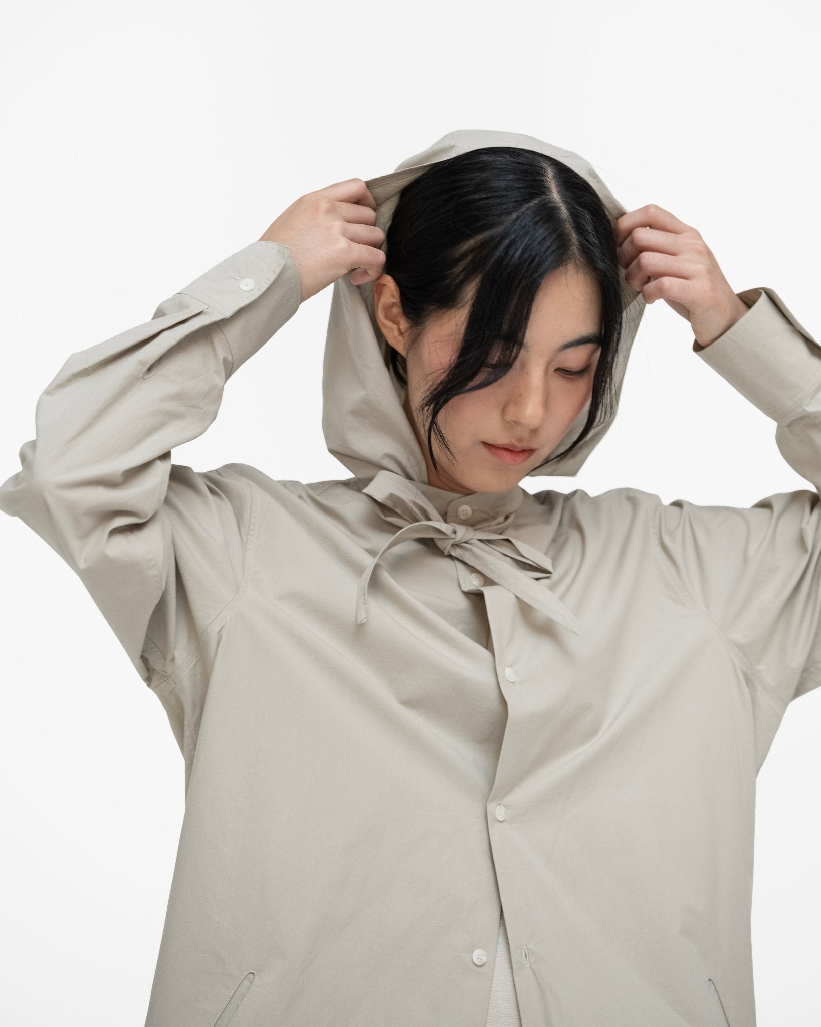 Modular Cotton Shirt - Sage Clay - G R A Y E