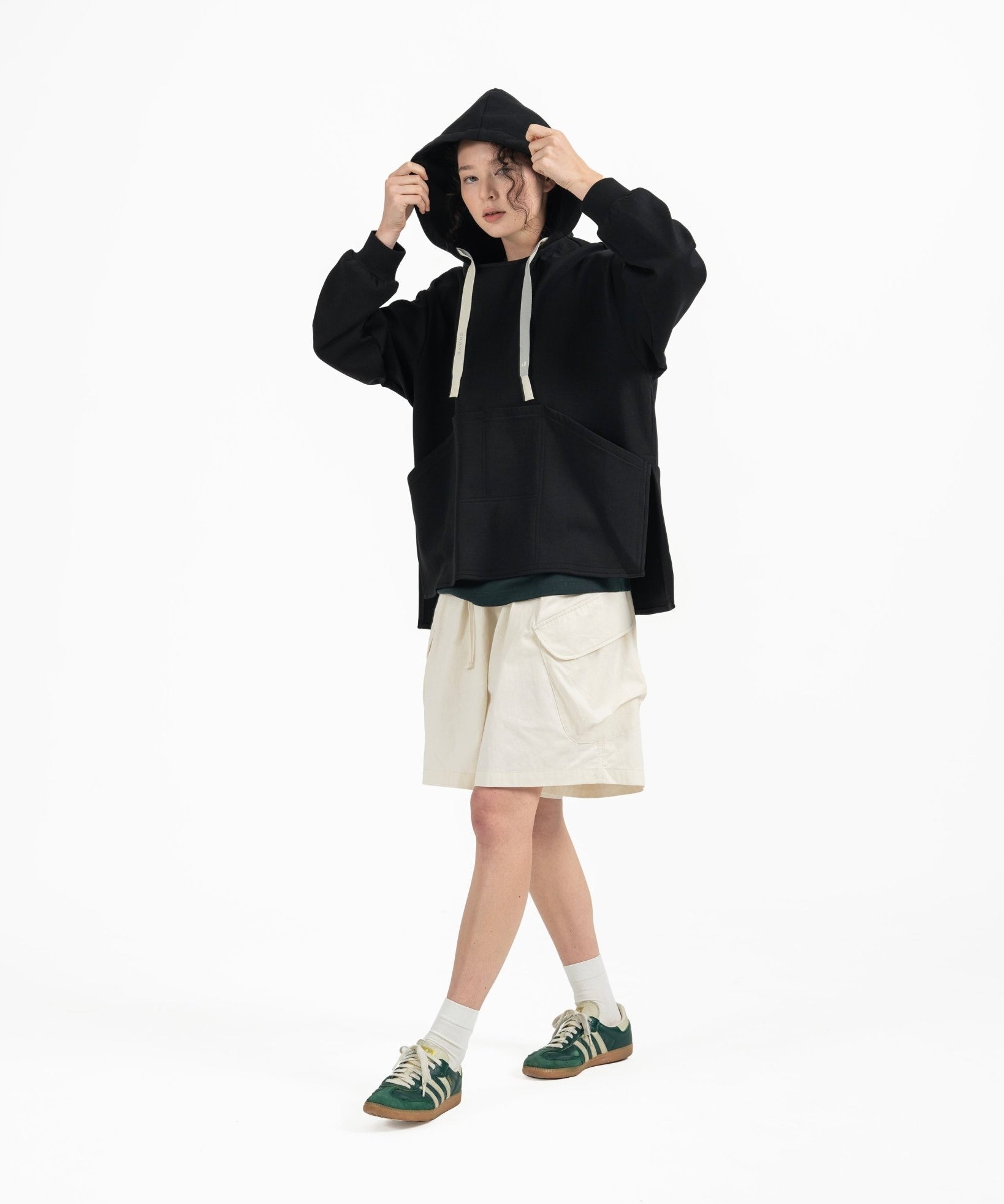 Multi - Pocket Hoodie - Black - G R A Y E