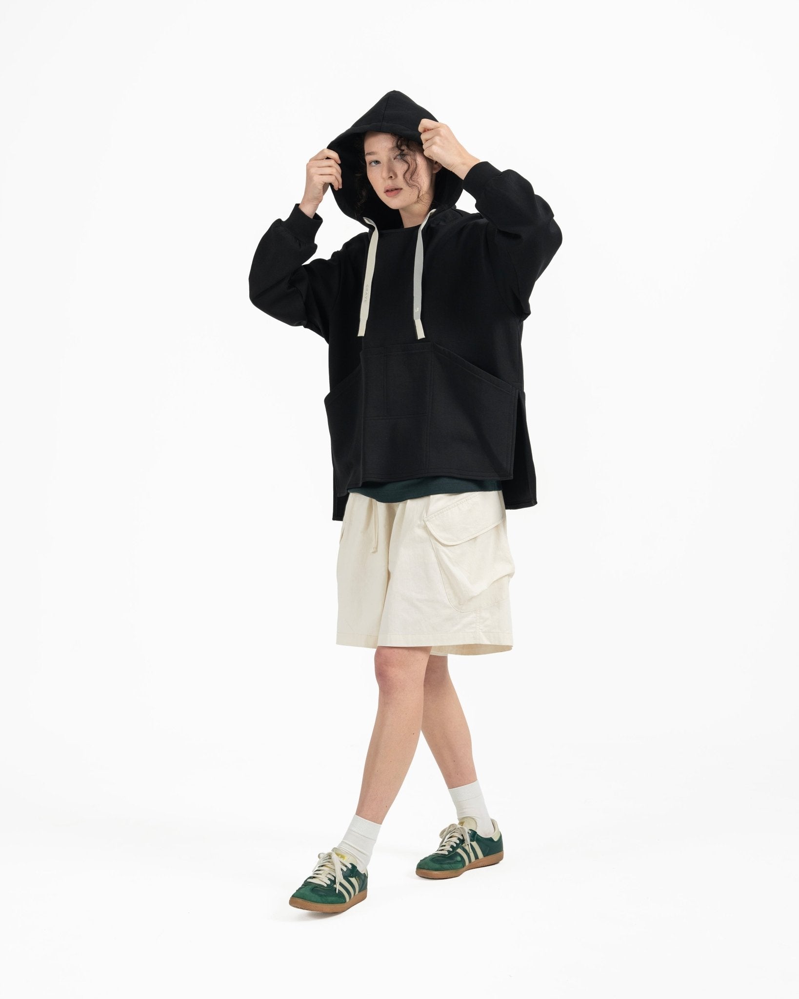 Multi - Pocket Hoodie - Black - G R A Y E