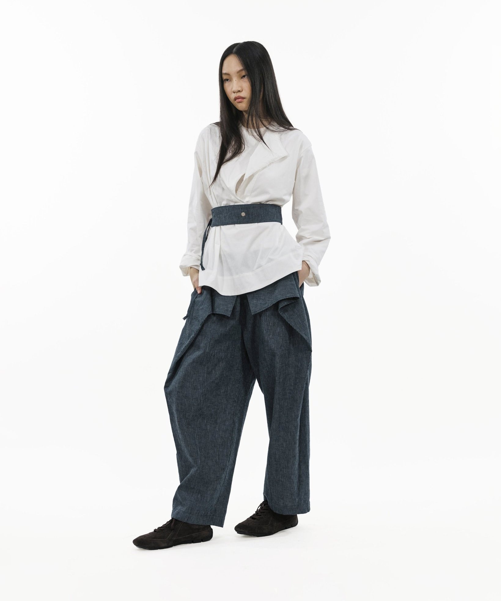 Obi Belt - Pinstripe Blue - G R A Y E