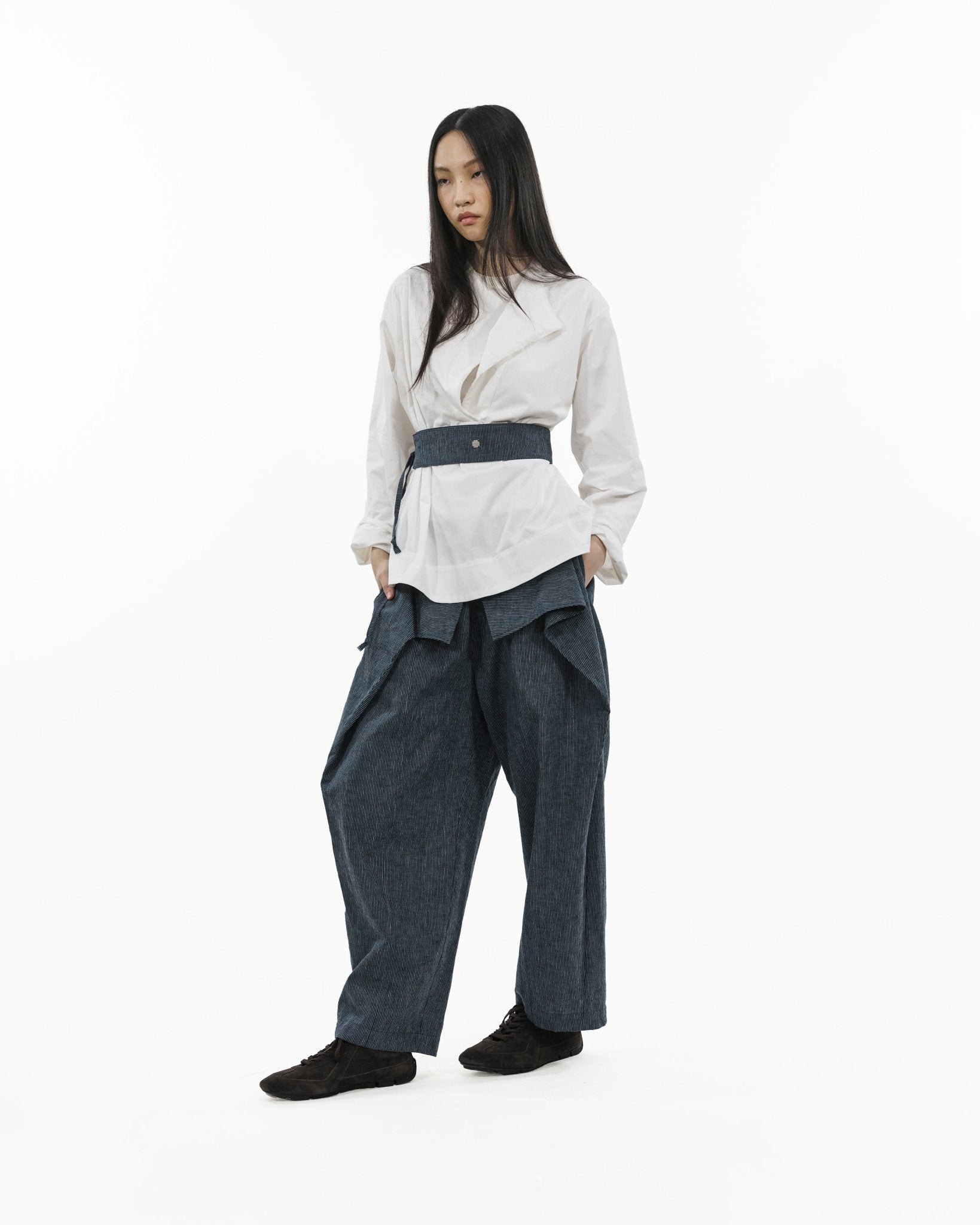 Obi Belt - Pinstripe Blue - G R A Y E