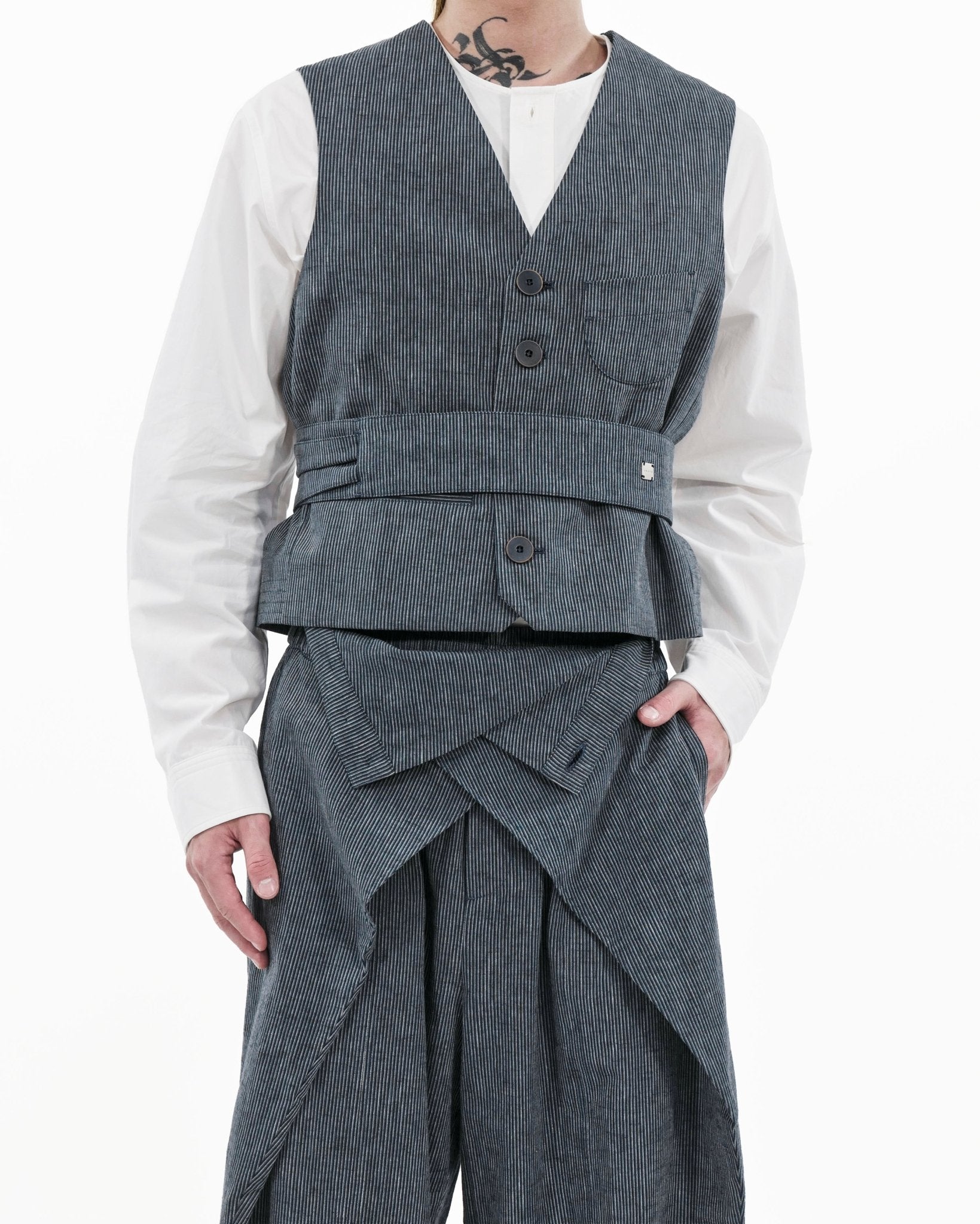 Obi Belt - Pinstripe Blue - G R A Y E