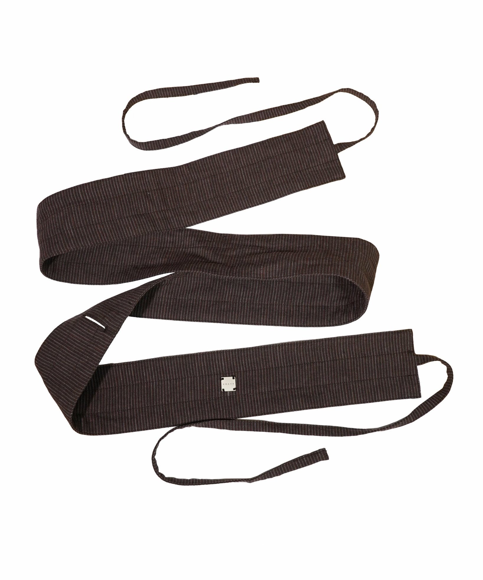 Obi Belt - Pinstripe Brown - G R A Y E