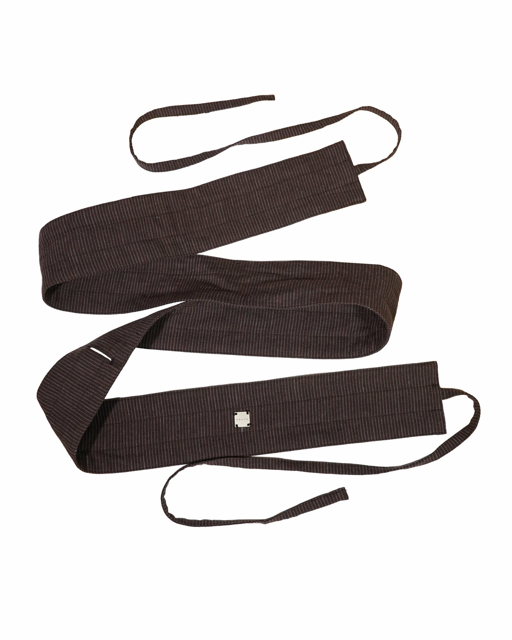 Obi Belt - Pinstripe Brown - G R A Y E