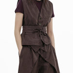 Obi Belt - Pinstripe Brown - G R A Y E