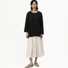 Offset Drape Pullover - Black - G R A Y E