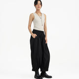 Pleated Balloon Jogger 2.0 - Black - G R A Y E