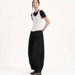 Pleated Balloon Jogger 3.0 - Black - G R A Y E