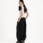 Pleated Balloon Jogger 3.0 - Black - G R A Y E