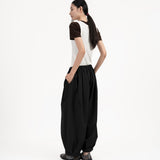 Pleated Balloon Jogger 3.0 - Black - G R A Y E
