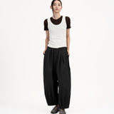 Pleated Balloon Jogger 3.0 - Black - G R A Y E