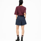 Pleated Striped Shorts - G R A Y E