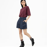 Pleated Striped Shorts - G R A Y E