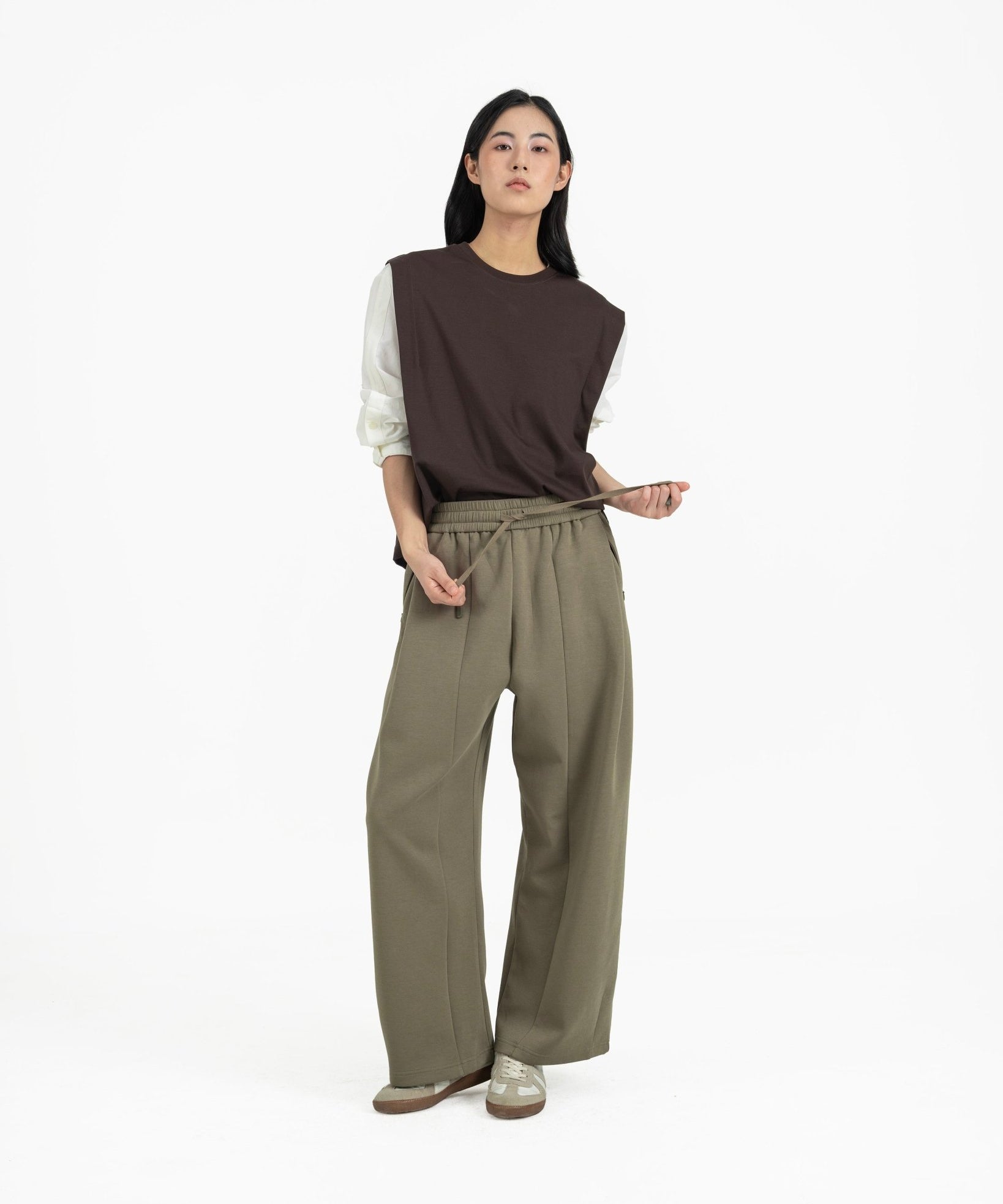 Pleated Sweatpants - Artichoke - G R A Y E