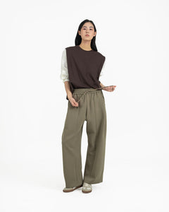 Pleated Sweatpants - Artichoke - G R A Y E