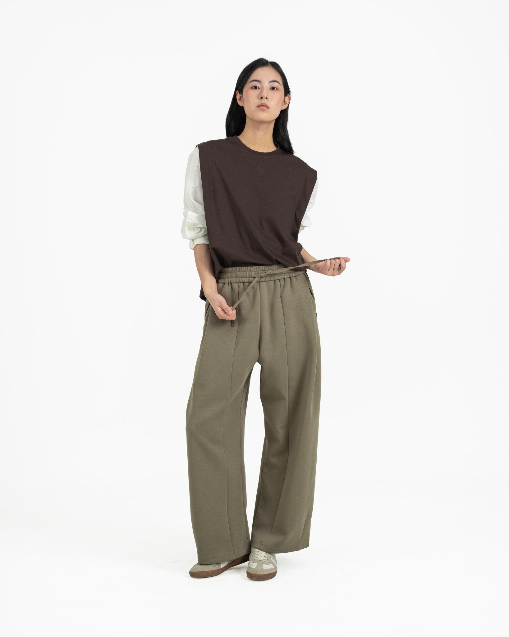 Pleated Sweatpants - Artichoke - G R A Y E