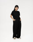 Pleated Sweatpants - Black - G R A Y E