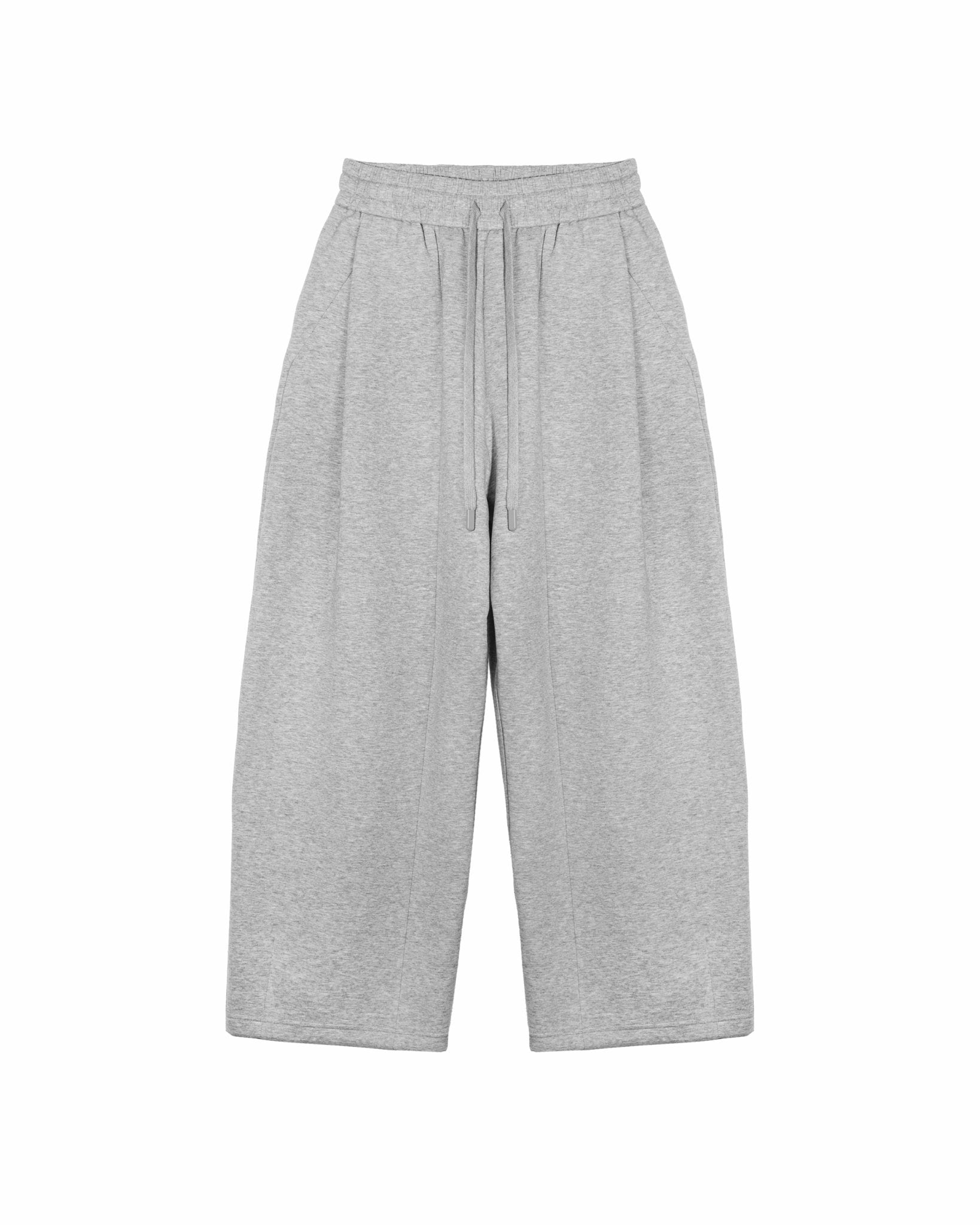 Pleated Sweatpants - Melange Gray - G R A Y E