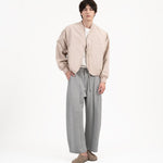 Pleated Sweatpants - Melange Gray - G R A Y E