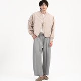 Pleated Sweatpants - Melange Gray - G R A Y E