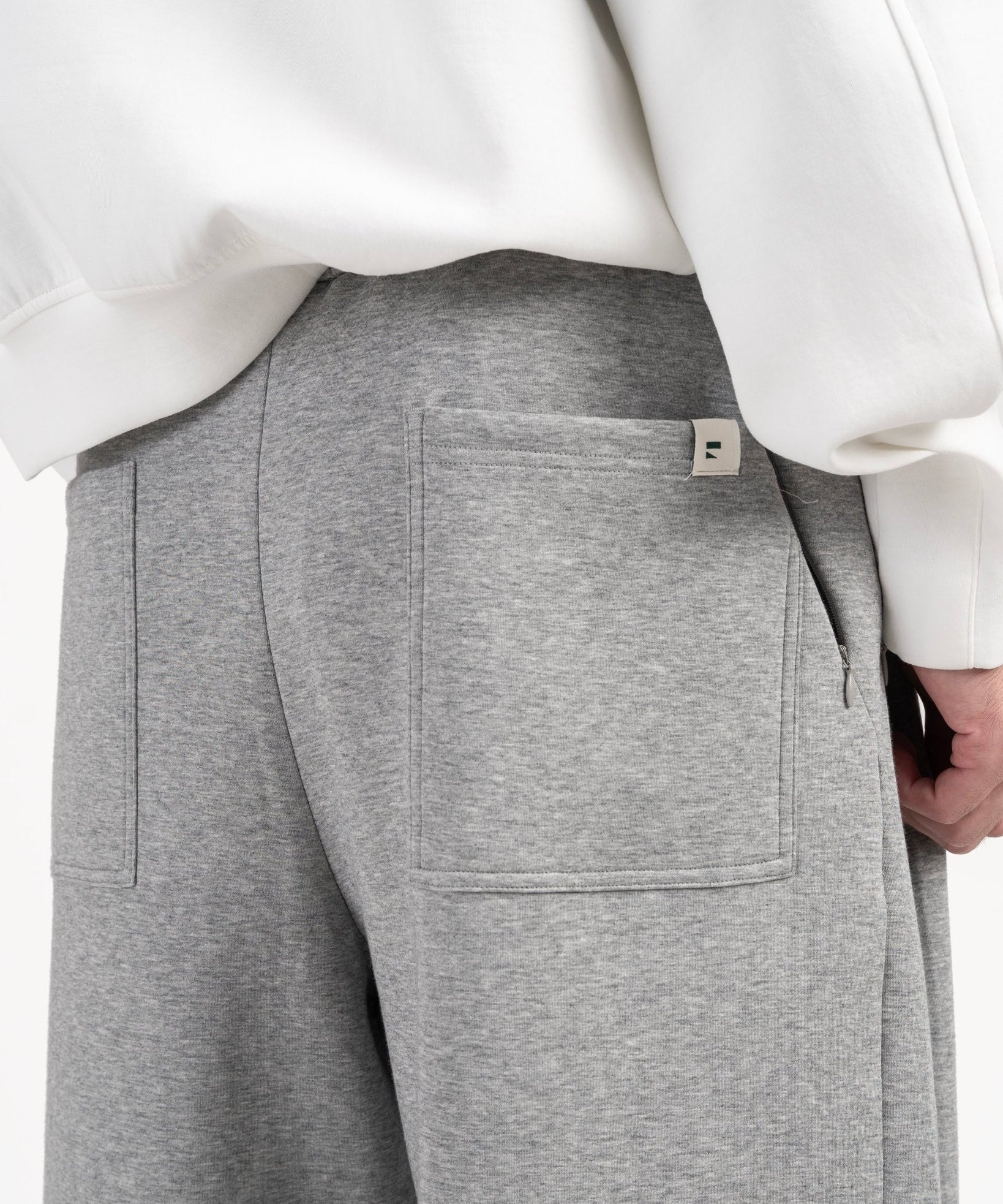 Pleated Sweatpants - Melange Gray - G R A Y E