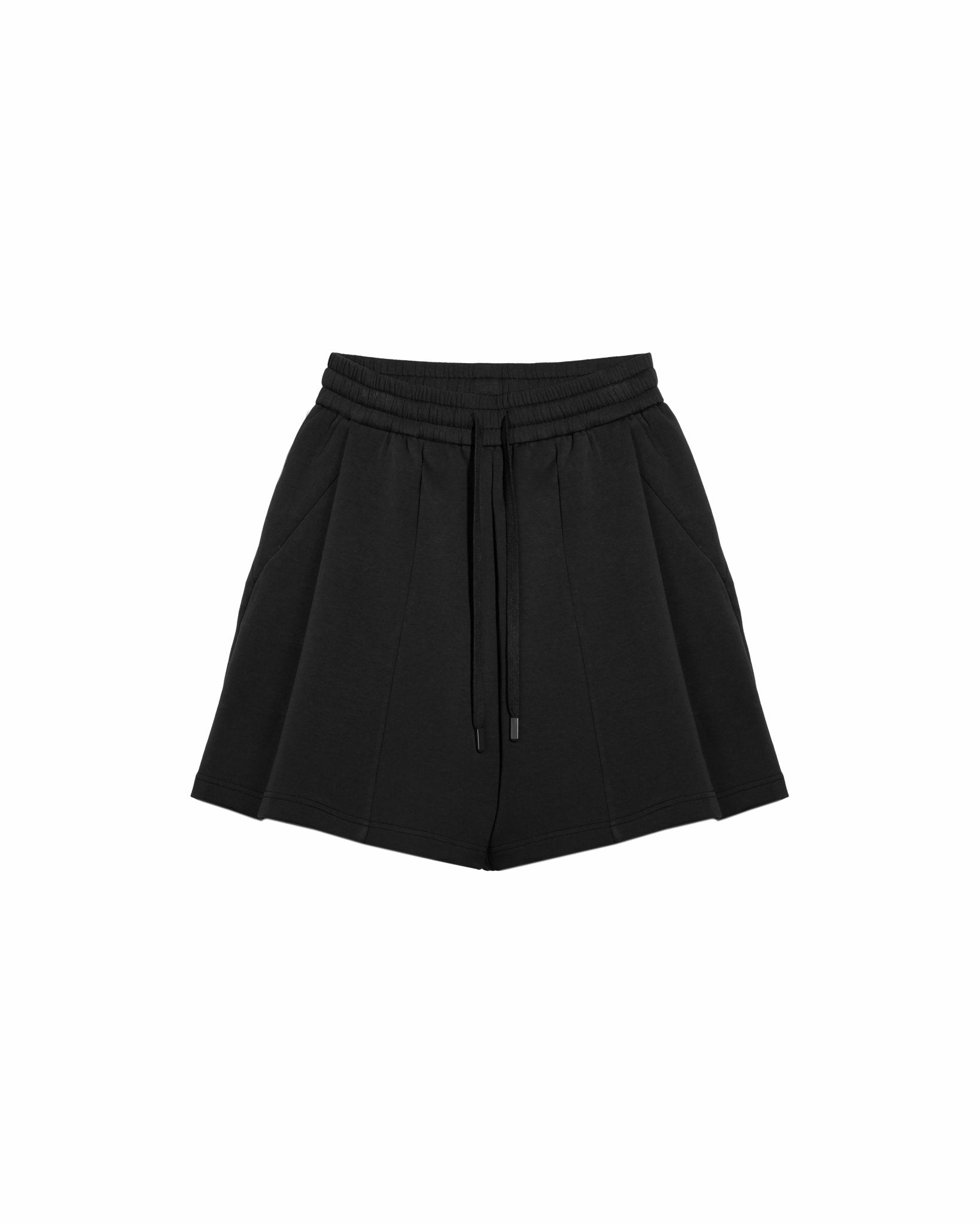Pleated Sweatshorts - Black - G R A Y E