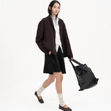 Pleated Sweatshorts - Black - G R A Y E