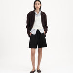 Pleated Sweatshorts - Black - G R A Y E