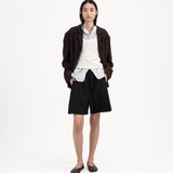 Pleated Sweatshorts - Black - G R A Y E