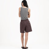 Pleated Sweatshorts - Fig - G R A Y E