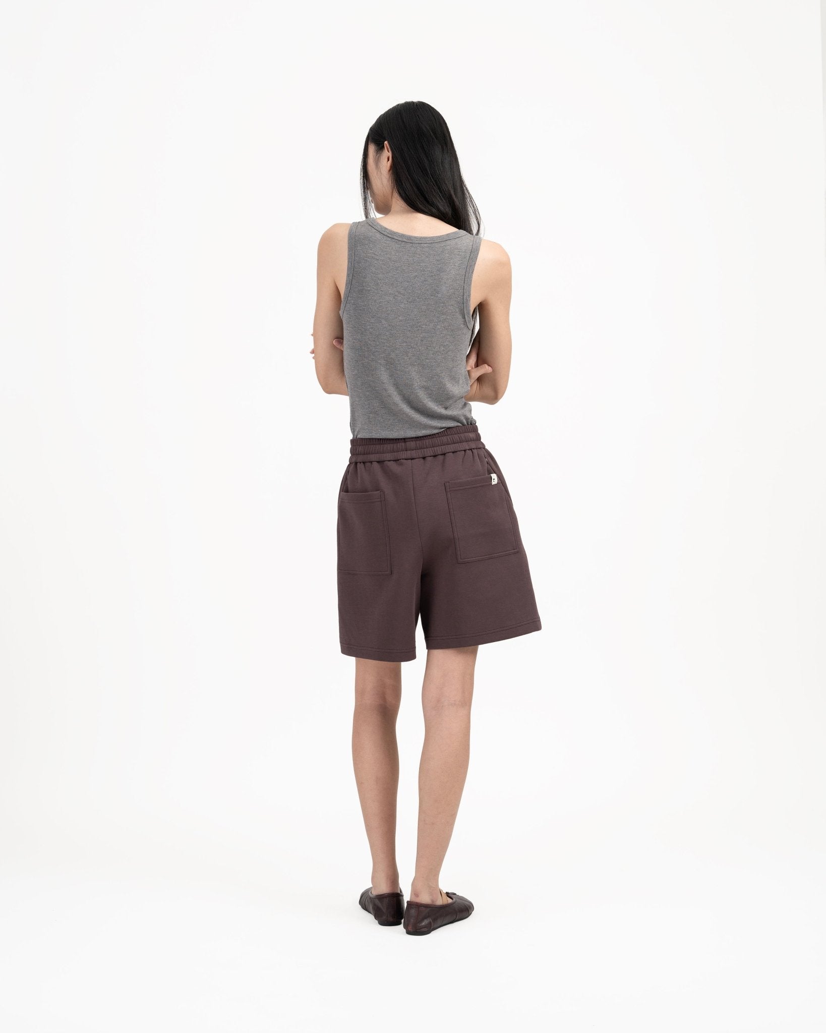 Pleated Sweatshorts - Fig - G R A Y E