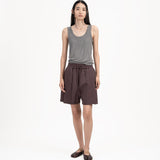 Pleated Sweatshorts - Fig - G R A Y E