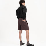 Pleated Sweatshorts - Fig - G R A Y E