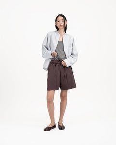 Pleated Sweatshorts - Fig - G R A Y E