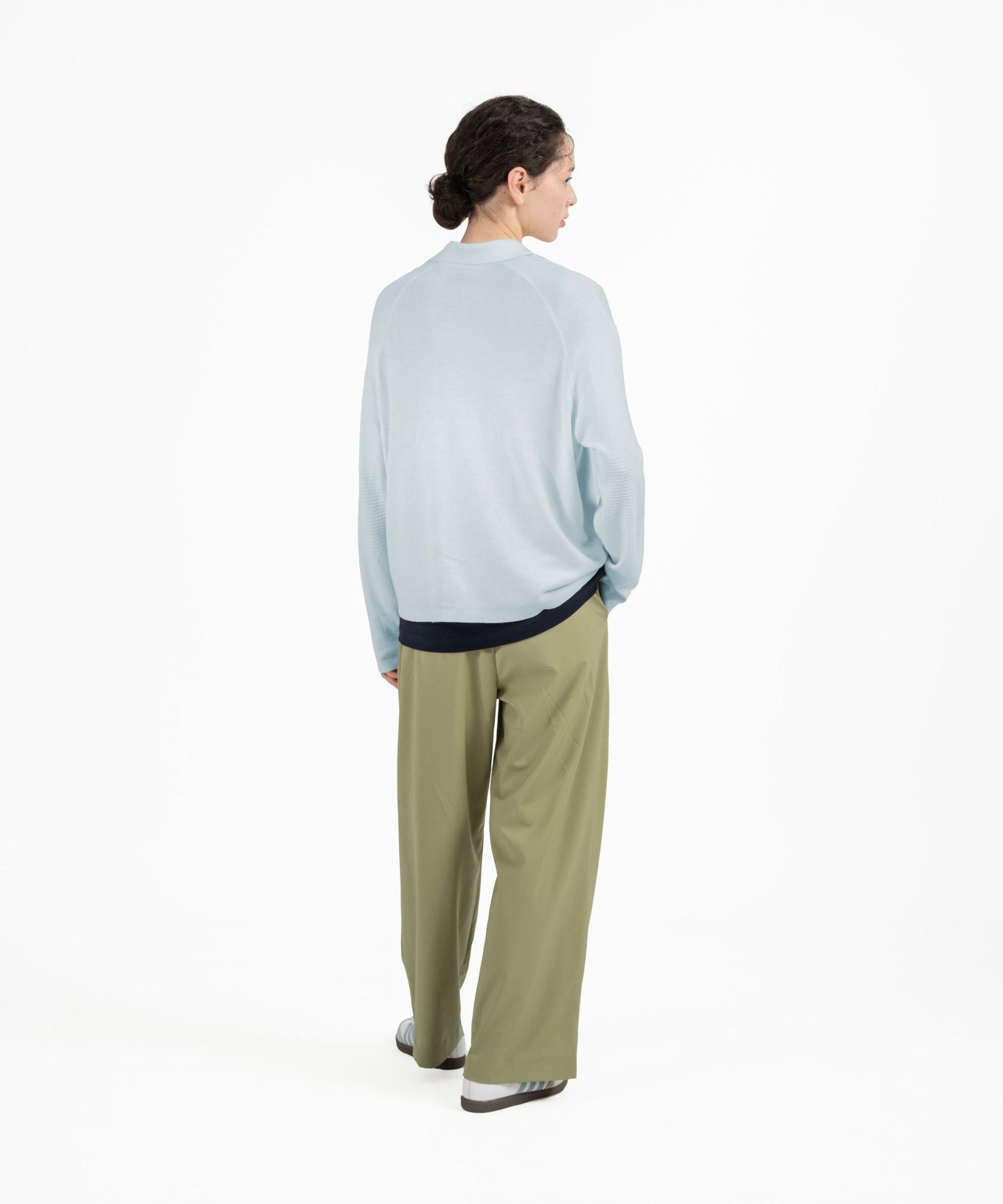 [PRE - ORDER] All - Season Knitted Polo - Mist Blue - G R A Y E