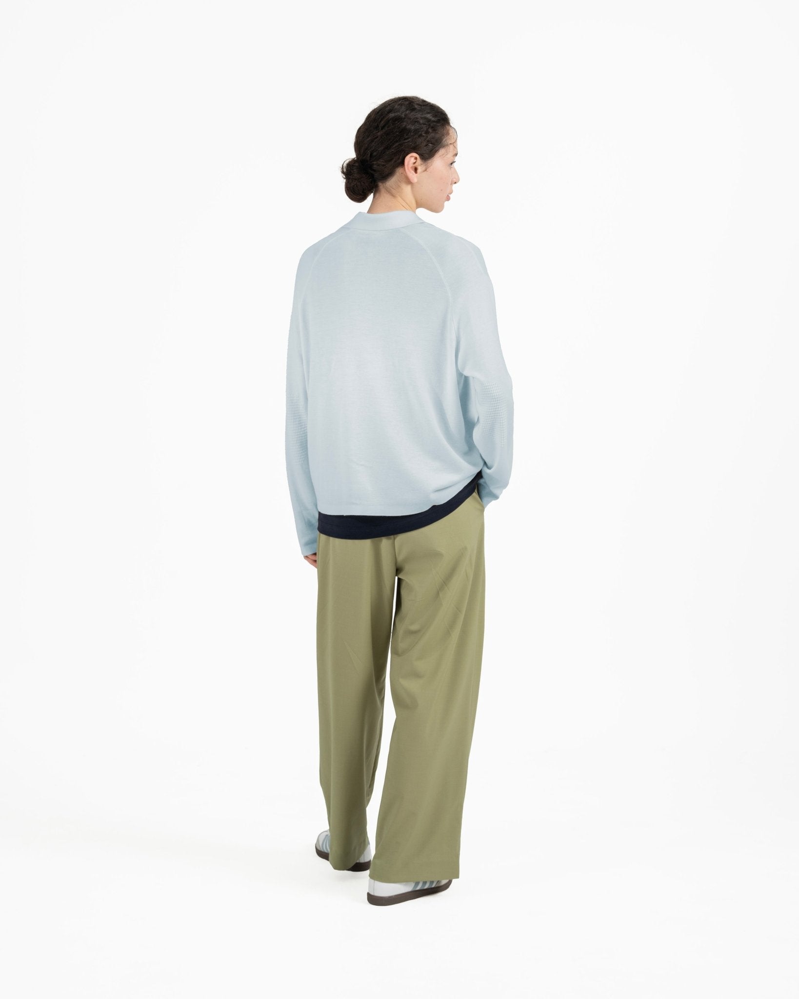 [PRE - ORDER] All - Season Knitted Polo - Mist Blue - G R A Y E
