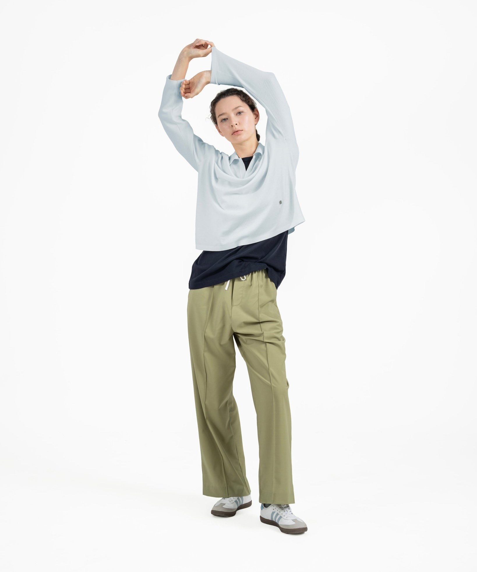 [PRE - ORDER] All - Season Knitted Polo - Mist Blue - G R A Y E
