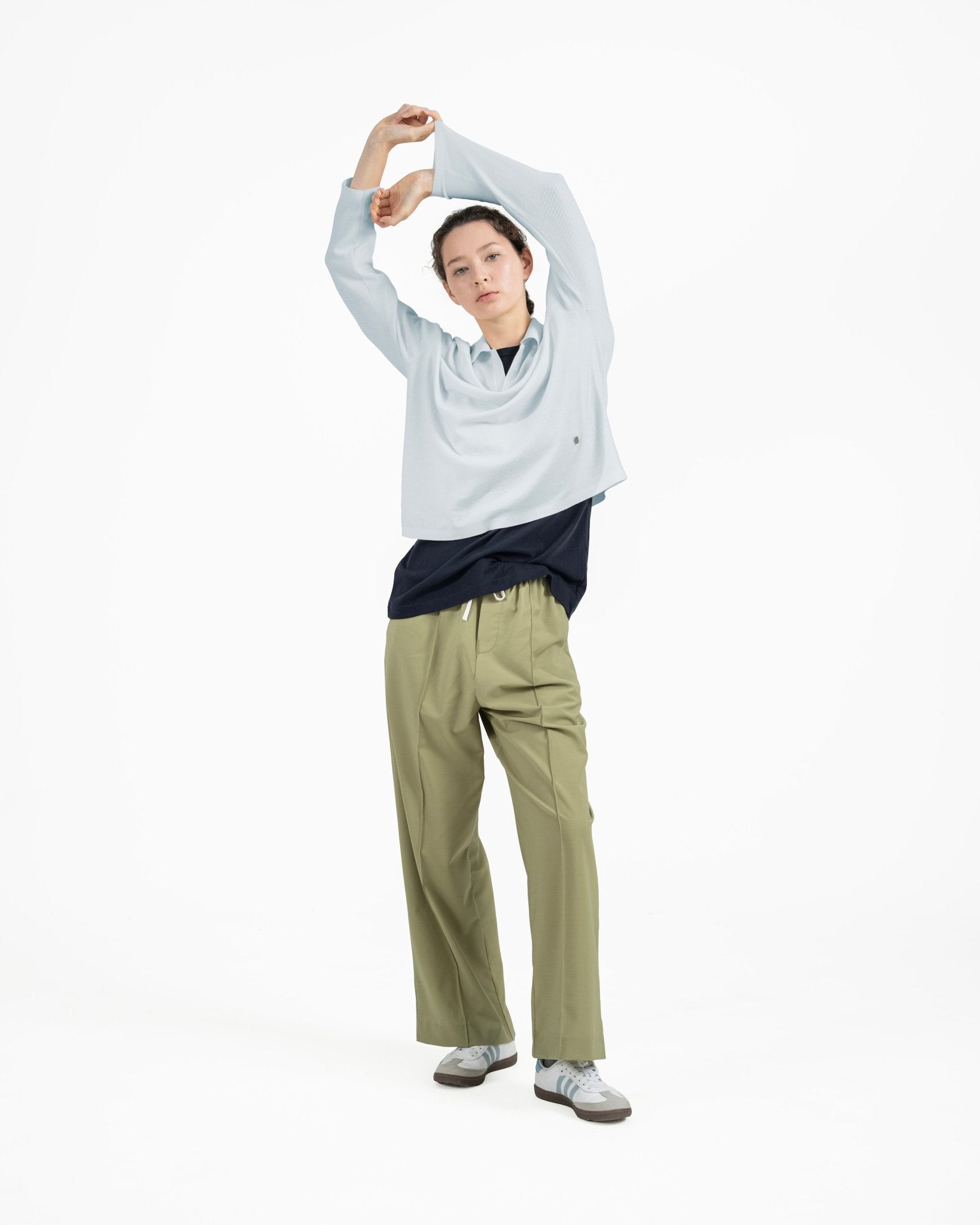 [PRE - ORDER] All - Season Knitted Polo - Mist Blue - G R A Y E