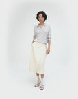 Wrap-Over Midi Skirt - Off White