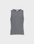 Cupro Sleeveless Tee - Light Slate Gray