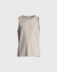 Cupro Sleeveless Tee - Stone