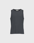 Cupro Sleeveless Tee - Charcoal Gray