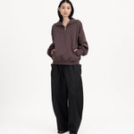 Quarter Zip Pullover - Fig - G R A Y E