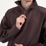 Quarter Zip Pullover - Fig - G R A Y E
