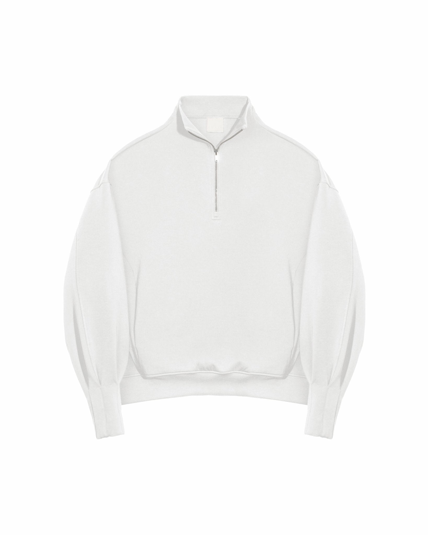 Quarter Zip Pullover - White - G R A Y E