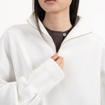 Quarter Zip Pullover - White - G R A Y E
