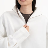 Quarter Zip Pullover - White - G R A Y E